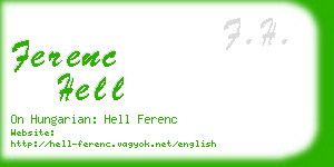 ferenc hell business card